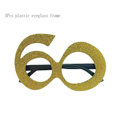 1db Rose Gold 30 40 50 60 éves műanyag szemüvegek születésnapi fényképes kellékek felnőtteknek boldog születésnapi parti évfordulós dekorációs kellékei