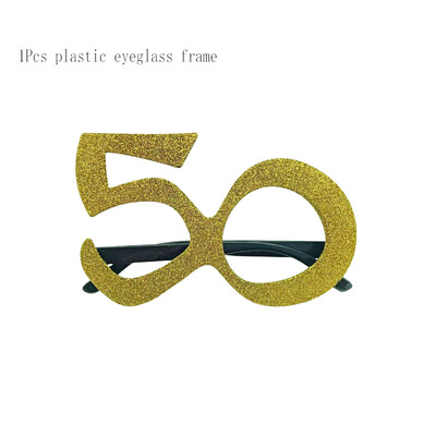 1db Rose Gold 30 40 50 60 éves műanyag szemüvegek születésnapi fényképes kellékek felnőtteknek boldog születésnapi parti évfordulós dekorációs kellékei