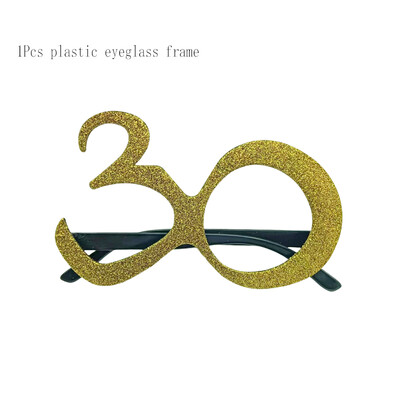 1db Rose Gold 30 40 50 60 éves műanyag szemüvegek születésnapi fényképes kellékek felnőtteknek boldog születésnapi parti évfordulós dekorációs kellékei