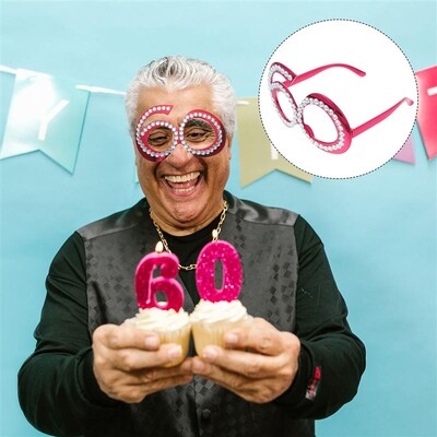 Gimtadienio akiniai, vestuvių ceremonijos papuošimai, jubiliejus, skirtas 60-osioms akinių fotorekvizitų dovanoms