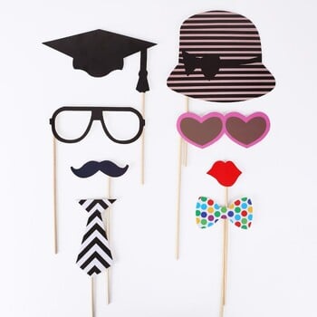 76PCS Photo Props Photobooth Just Merried Funny Glasses DIY Birthday Baby Shower Boy Girl Photo Booth Props Διακοσμήσεις γάμου