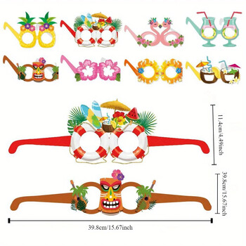 Hawaii Party Декоративни очила Beach Funny Pineapple Flamingo Paper Photograph Glasses Tropical Luau Hawaiian Party Decorations