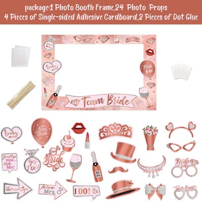 1 set Bride to be Team Bride Foto kabina Rekviziti Okviri Okupljanja za jednu zabavu Decora Vjenčanje Svadbeni tuš Potrepštine za djevojačku zabavu