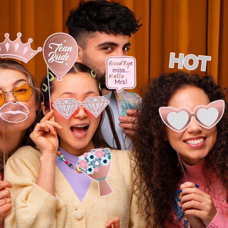 1 Állítsa be, hogy menyasszony legyen csapatmenyasszony fotófülke kellékek keretek egybuli összejövetelek Decora esküvői menyasszonyi zuhany tyúkparti kellékek