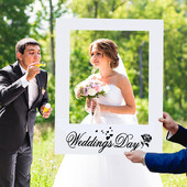 1db Esküvői Fotófülke-kellékek Csak házas fotófülkeparti Háttér dekoráció Menyasszonyi Leányböld fényképezési Dekorációs kellékek