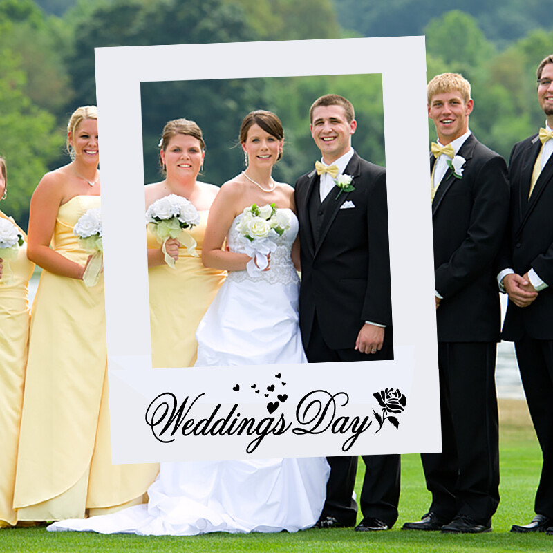 1db Esküvői Fotófülke-kellékek Csak házas fotófülkeparti Háttér dekoráció Menyasszonyi Leányböld fényképezési Dekorációs kellékek