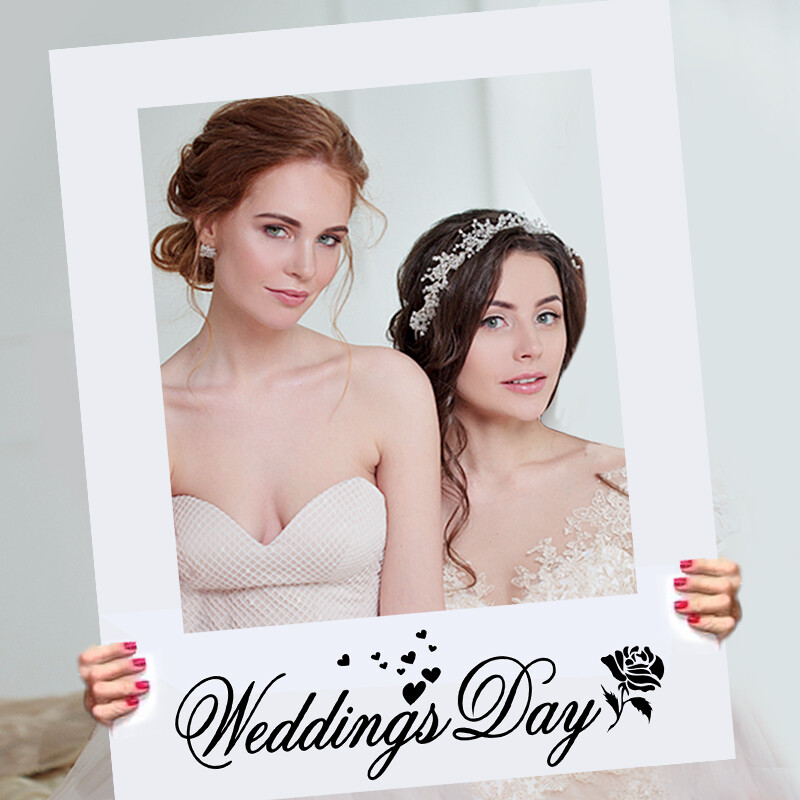 1db Esküvői Fotófülke-kellékek Csak házas fotófülkeparti Háttér dekoráció Menyasszonyi Leányböld fényképezési Dekorációs kellékek