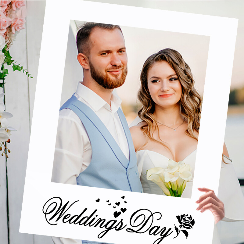 1db Esküvői Fotófülke-kellékek Csak házas fotófülkeparti Háttér dekoráció Menyasszonyi Leányböld fényképezési Dekorációs kellékek