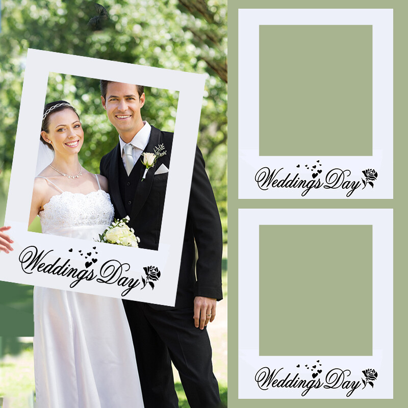 1db Esküvői Fotófülke-kellékek Csak házas fotófülkeparti Háttér dekoráció Menyasszonyi Leányböld fényképezési Dekorációs kellékek