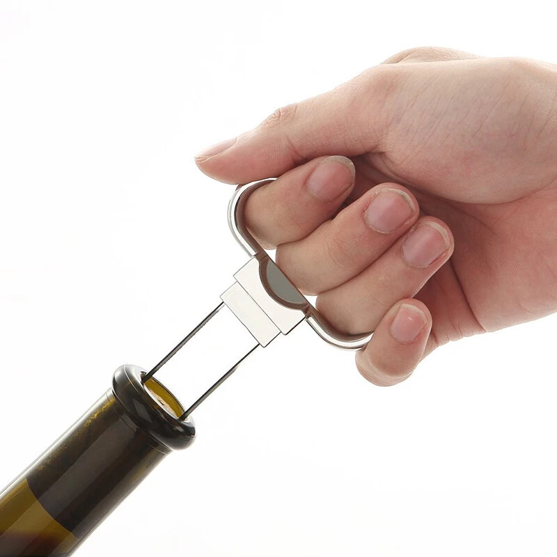 Profesionalus kamštienos traukiklis Vintage vyno butelių atidarytuvas Ah-So dvišakės kamštienos ekstraktorius raudonojo vyno šampano putojančio kamščio valiklis