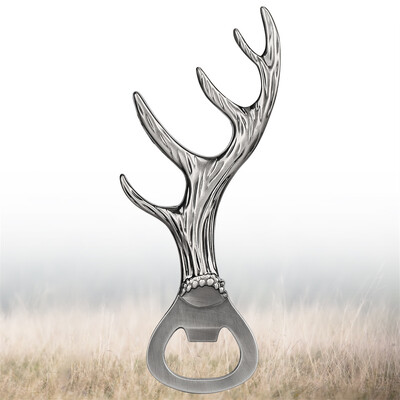 Ανοιχτήρια μπύρας Elk Horn Μοναδικά δώρα μπύρας Γκρι Μαύρα/Μεταλλικά Ανοιχτήρια από κράμα μπρούτζου Δώρο γενεθλίων