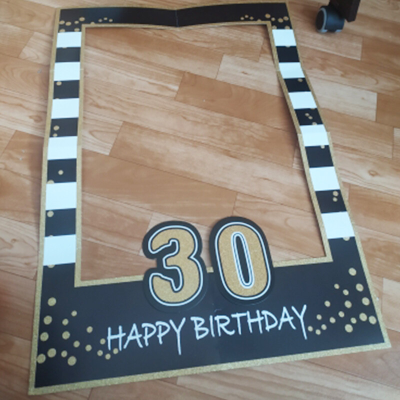 Chicinlife 1 db Boldog születésnapi fotófülke keret kellékek gyerekeknek Születésnapi buli Felnőtteknek PhotoBooth kellékek évfordulós kellékek