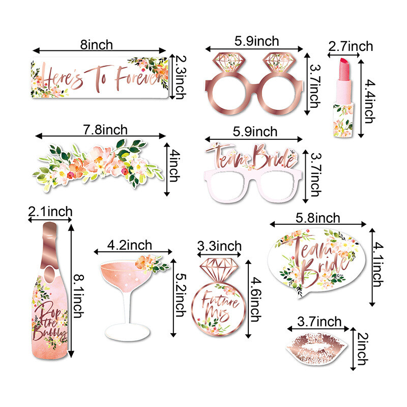 10 DB zöld bronzosító gyémánt eljegyzési menyasszonyi zuhany Barkácsolás party kellékek Fotó kellékek Photobooth kiegészítők Esküvői kellékek