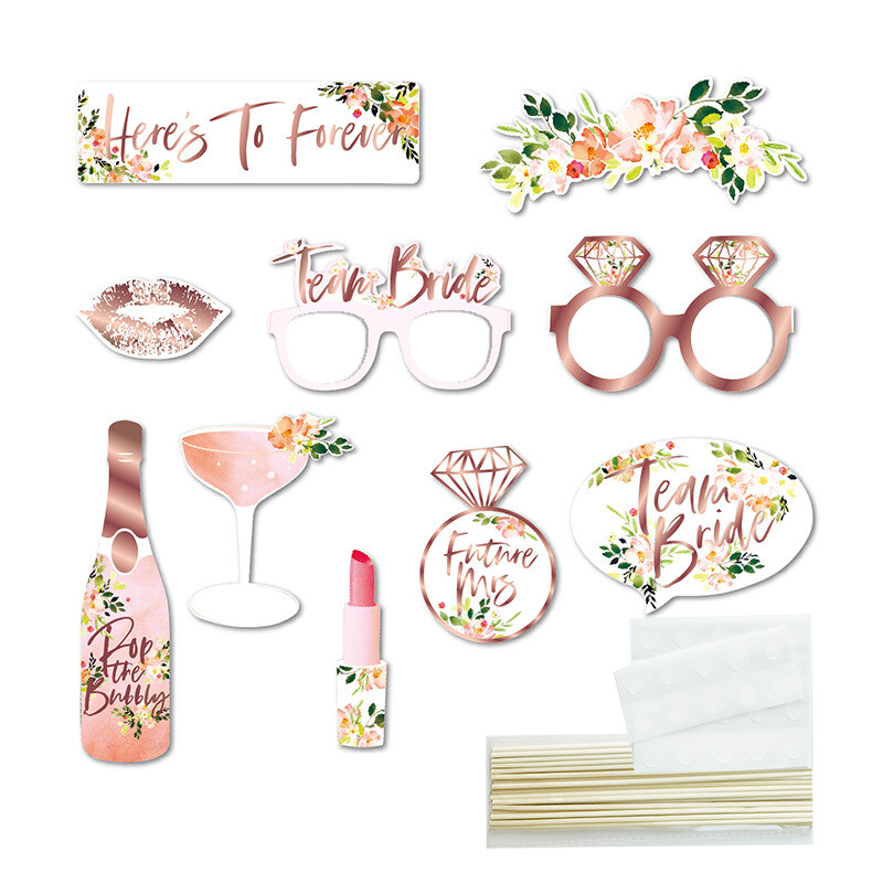 10 DB zöld bronzosító gyémánt eljegyzési menyasszonyi zuhany Barkácsolás party kellékek Fotó kellékek Photobooth kiegészítők Esküvői kellékek