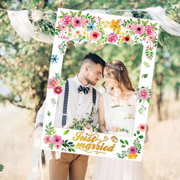 Bride To Be Photo Booth Подпори за Моминско парти Булчински душ Току-що женени Сватба PhotoBooth Подпори Рамка Hen Night Supplie