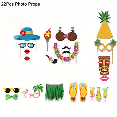 Hawaii Party Aloha Photo Booth kellékek keret Nyári trópusi Luau Beach Party kellékek Boldog születésnapot Esküvői dekoráció