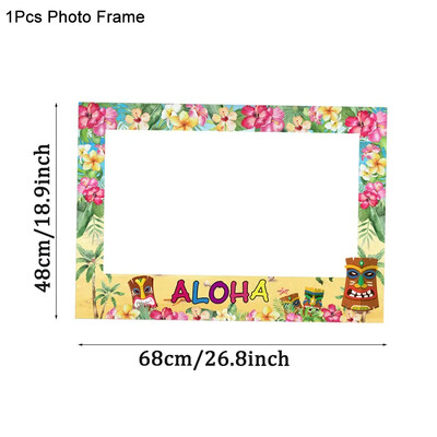 Hawaii Party Aloha Photo Booth kellékek keret Nyári trópusi Luau Beach Party kellékek Boldog születésnapot Esküvői dekoráció