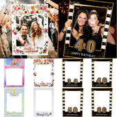 1db Photo Booth keret kellékek 1. 21. 30. 40. 60. gyerekek felnőtt születésnapi fényképes kellékek esküvői parti egyszarvú dekorációhoz