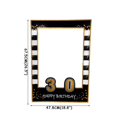 1db Photo Booth keret kellékek 1. 21. 30. 40. 60. gyerekek felnőtt születésnapi fényképes kellékek esküvői parti egyszarvú dekorációhoz