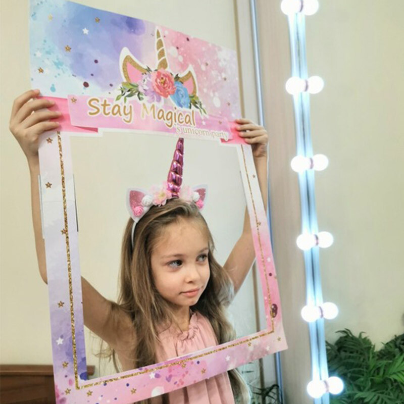 1db Photo Booth keret kellékek 1. 21. 30. 40. 60. gyerekek felnőtt születésnapi fényképes kellékek esküvői parti egyszarvú dekorációhoz