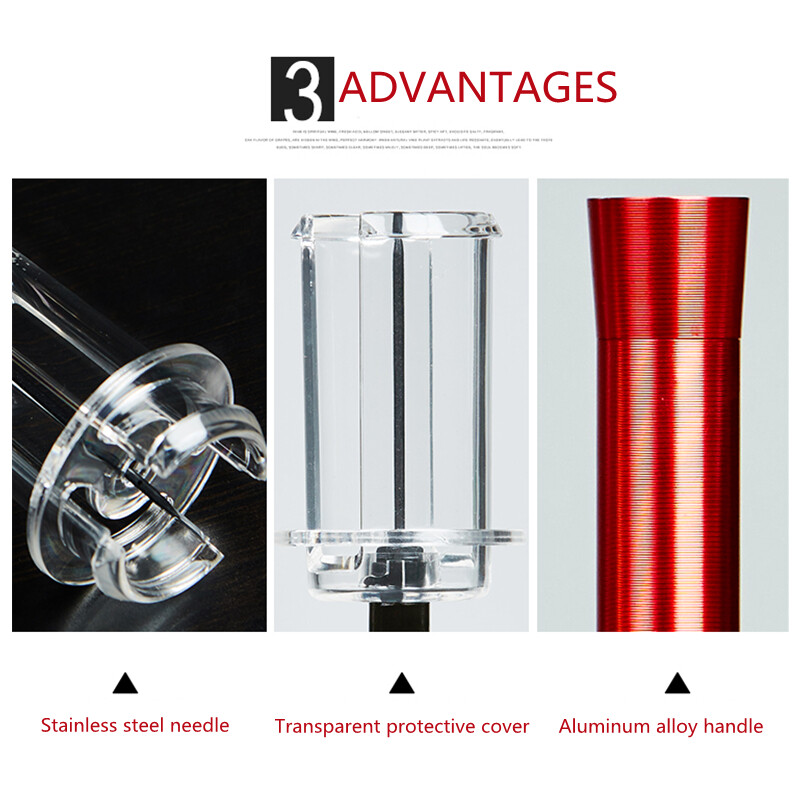 Vyno kamščiatraukis virtuvės prietaisai Oro siurblio butelio atidarymas raudonojo vyno barui Priedai Nešiojamas oro slėgio kamštienos valiklis nuo sprogimo