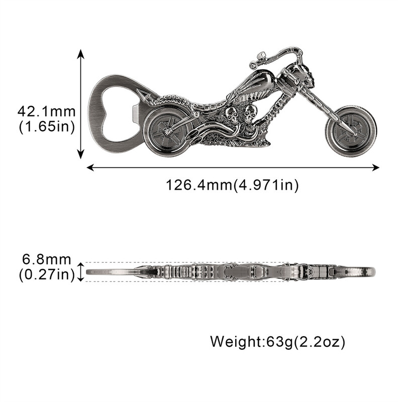 Punk metaliniai motociklų alaus butelių atidarytuvai