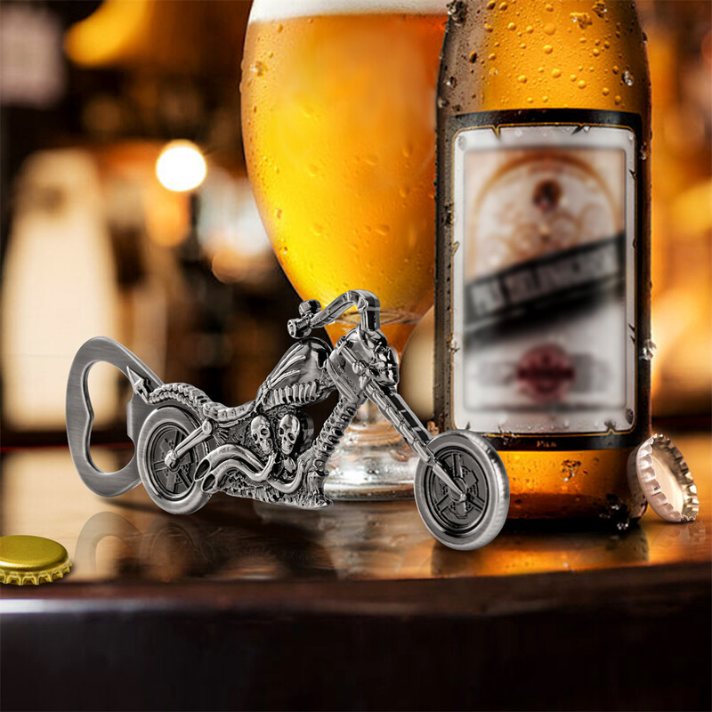 Punk metaliniai motociklų alaus butelių atidarytuvai
