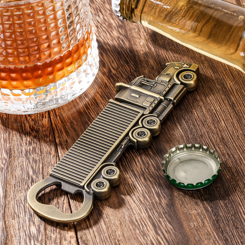 Sunkvežimio dovanų alaus butelių atidarytuvai Unikali gimtadienio dovana sunkvežimio vairuotojui Virtuvės baro priedai metaliniai butelių atidarytuvai