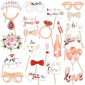 23Gb Team Bride to Be Papīra foto kabīnes rekvizīti Maska Foto kabīne Vecmeitu ballītei līgavas duša Kāzu dekorācijas piederumi