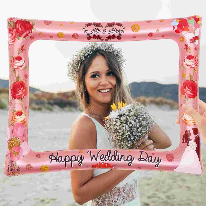 Esküvői Photo Booth kellékek Vicces felfújható keret menyasszonyi zuhany parti vőlegény