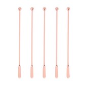 5 gab. Nerūsējošā tērauda maisītājs, dzērienu maisītājs, maisīšanas kokteiļa stienis, roze, zelts, taisns stienis, 19 cm