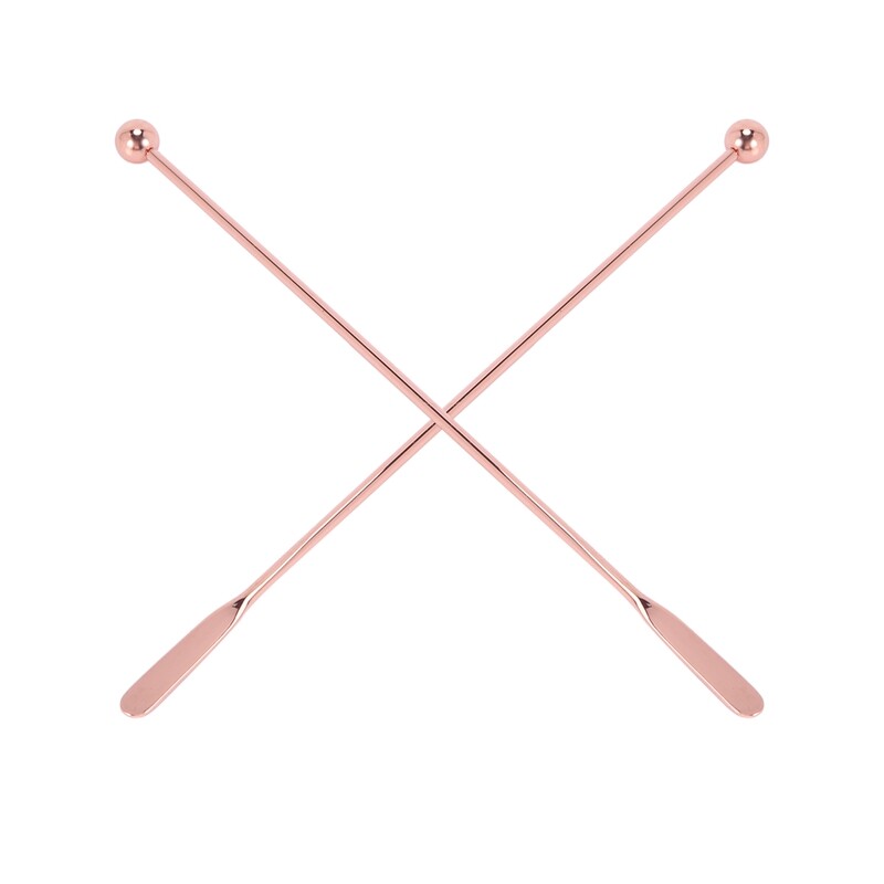 5 vnt nerūdijančio plieno maišytuvas gėrimų maišyklės kokteilių maišytuvai susukamas lazdelė-rožinė auksinė-tiesi juosta, 19 cm