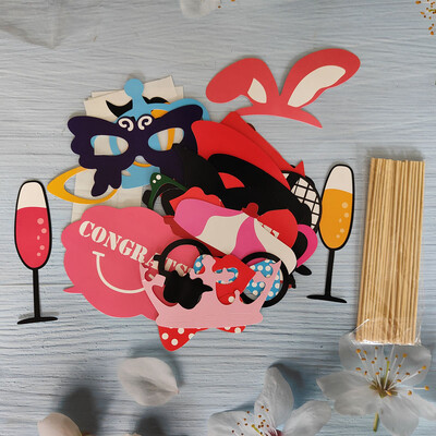 27db 31db DIY Photo Booth kellékek Vicces maszk szemüvegek Bajusz ajakrúzs Photobooth születésnapi esküvői dekoráció party kiegészítők