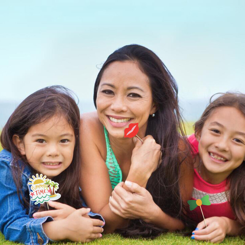 29/33 db Hawaii Flamingo Photobooth Hawaii Trópusi Nyári Photo Booth kellékek Leánybúcsú Esküvői Party Barkács dekoráció