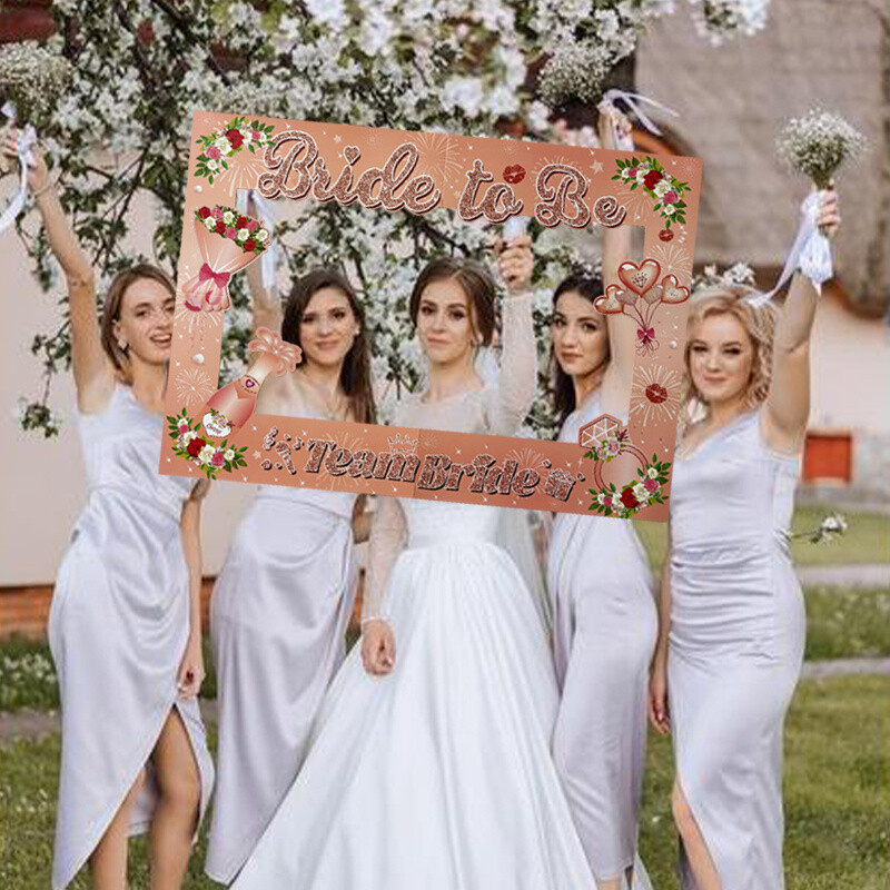 1 db Team Bride To Be Photo Booth keret kellékek leánybúcsúi dekoráció menyasszonyi zuhany eljegyzéshez esküvői parti kellékek