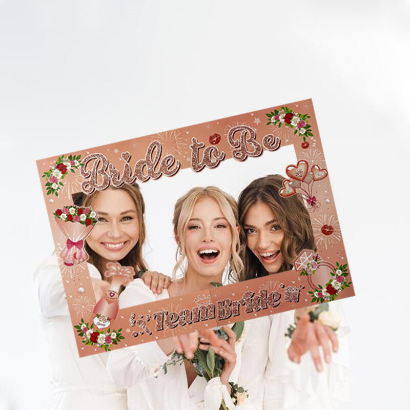 1 db Team Bride To Be Photo Booth keret kellékek leánybúcsúi dekoráció menyasszonyi zuhany eljegyzéshez esküvői parti kellékek