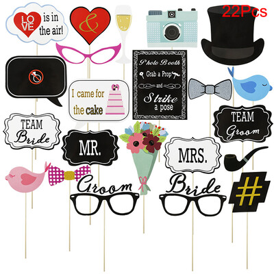 10-58 τμχ Φωτογραφική διακόσμηση γάμου Αστεία γυαλιά μουστακιού Bride To Be Handheld Photobooth Bachelorette Διακόσμηση πάρτι γενεθλίων