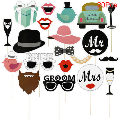 10-58 τμχ Φωτογραφική διακόσμηση γάμου Αστεία γυαλιά μουστακιού Bride To Be Handheld Photobooth Bachelorette Διακόσμηση πάρτι γενεθλίων