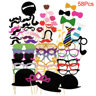 10-58 τμχ Φωτογραφική διακόσμηση γάμου Αστεία γυαλιά μουστακιού Bride To Be Handheld Photobooth Bachelorette Διακόσμηση πάρτι γενεθλίων
