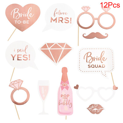 10-58 τμχ Φωτογραφική διακόσμηση γάμου Αστεία γυαλιά μουστακιού Bride To Be Handheld Photobooth Bachelorette Διακόσμηση πάρτι γενεθλίων