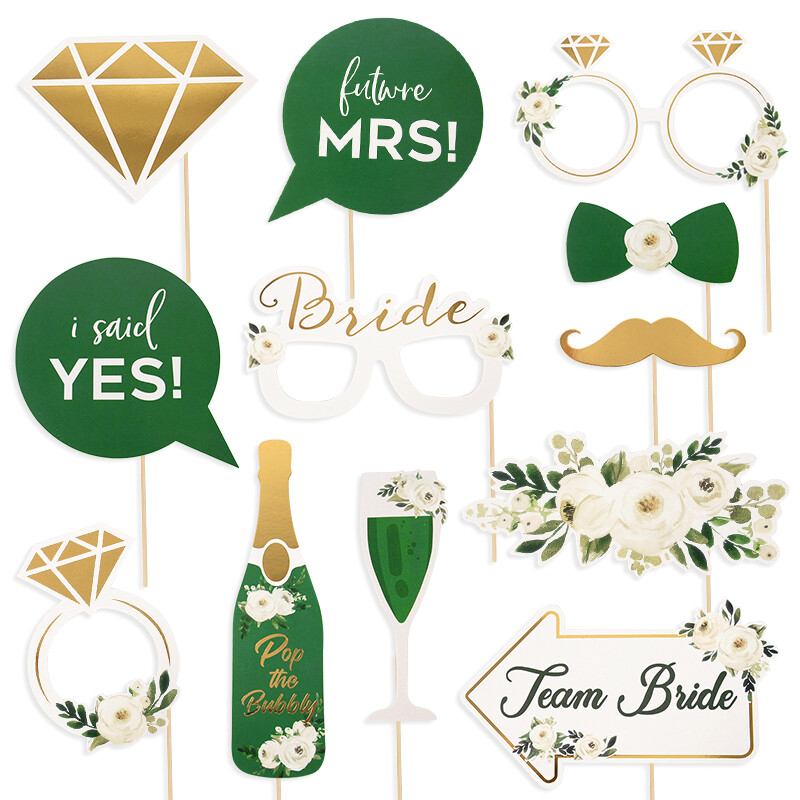 10-58 τμχ Φωτογραφική διακόσμηση γάμου Αστεία γυαλιά μουστακιού Bride To Be Handheld Photobooth Bachelorette Διακόσμηση πάρτι γενεθλίων