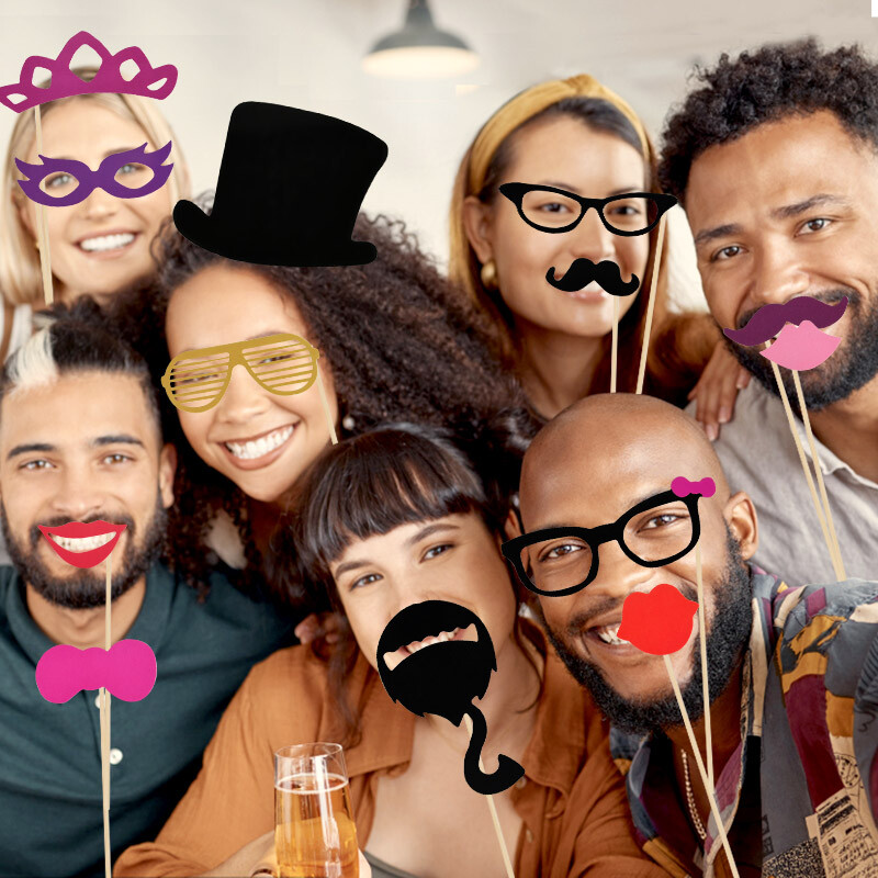 10-58 τμχ Φωτογραφική διακόσμηση γάμου Αστεία γυαλιά μουστακιού Bride To Be Handheld Photobooth Bachelorette Διακόσμηση πάρτι γενεθλίων