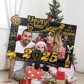 1 db 2025 boldog újévi parti kézi fotófülke kellékek keret karácsonyi újévi buli gyerekeknek felnőtt PhotoBooth kellékek otthoni kellékei
