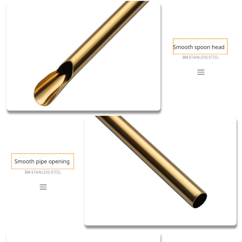 Daugkartinio naudojimo smėlio ledo geriamojo šiaudelio nešiojamasis 304 nerūdijančio plieno šiaudų metalinių šiaudelių rinkinys Pieno kokteilio burbuliukų arbatos kavos šiaudelių gėrimas