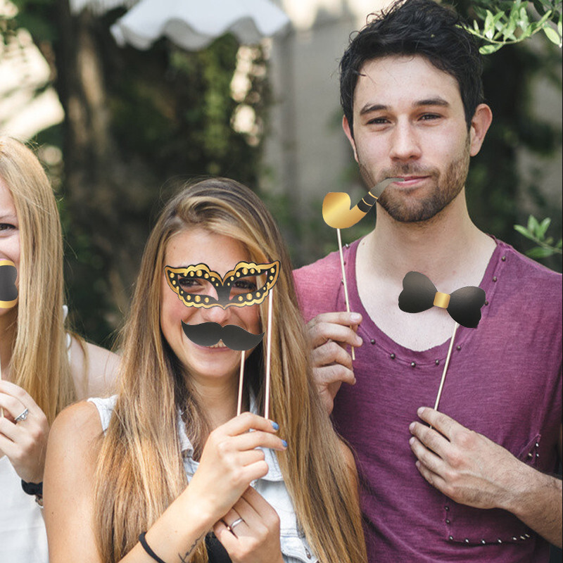 26 db 30 40 50 60 éves születésnapi fotófülke kellékek felnőtt születésnapi bulihoz Férfi Női Évforduló Vicces Photo Booth kellékek