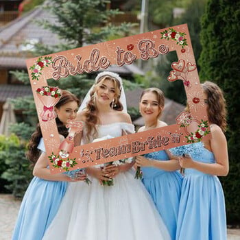 1Pcs Team Bride To Be Photo Booth Frame Props Bachelorette Decor για νυφικό ντους Αρραβώνας για πάρτι φωτογραφιών