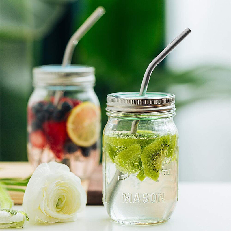 3vnt/rinkinys Daugkartinio naudojimo geriamųjų šiaudelių metaliniai šiaudeliai 304 nerūdijančio plieno šiaudelių rinkinys su šepetėliu Kokteilių šiaudeliai stikliniams gėrimams