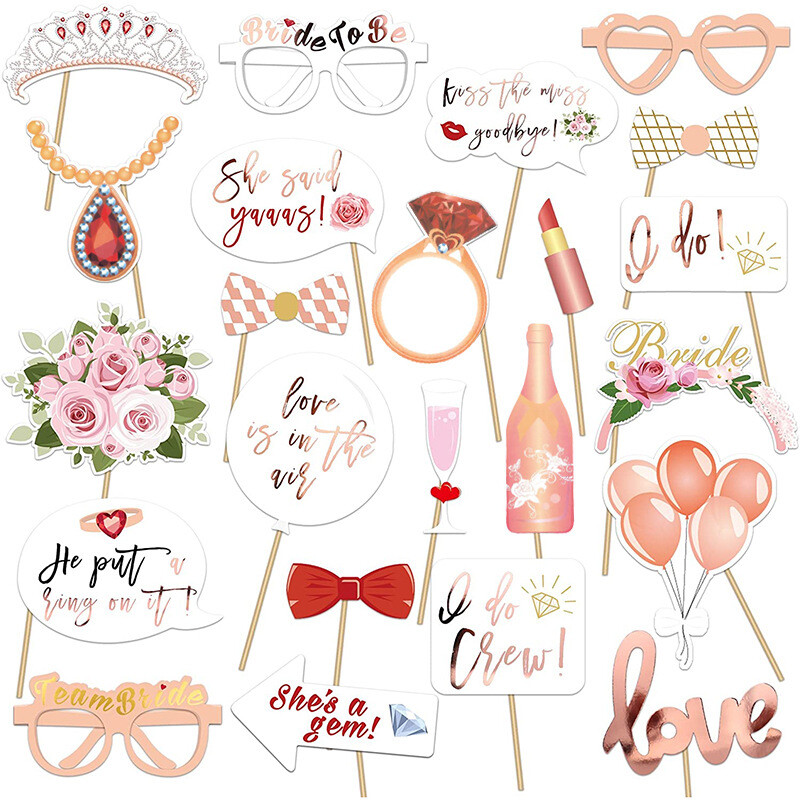23db Team Bride to Be papír fotófülke kellékek maszk Photobooth lánybúcsú menyasszonyi zuhany esküvői dekorációs kellék