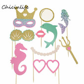 Chicinlife 1Szett Sellő fotófülke kellékek Születésnapi Esküvői Party Dekoráció Baba bemutató Hableányparti Photobooth Prop