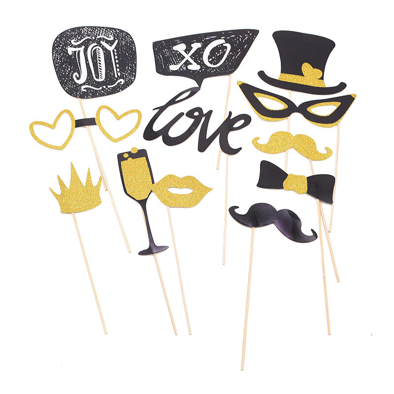 Boldog születésnapot Photo Booth kellékek DIY Flamingo Fox maszk Photo Booth kellékek Fotókiegészítők Babazuhany rendezvény party dekoráció